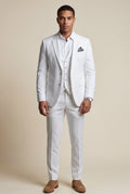 Three-Piece Formal Suit - White - Photo 1