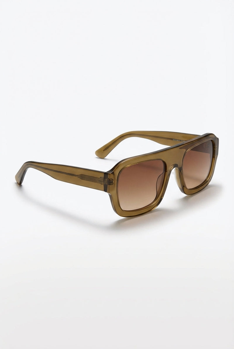 Brown Oversized Square-frame Sunglasses with Gradient Lenses - Oversized sunglasses - Photo 1