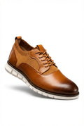 Brown Panel Hybrid Oxford Sneakers with Cushioned Sole - Photo 8