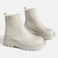Ribbed Sock Chunky Block Heel Ankle Boots - Mid heel ankle boots - Photo 6