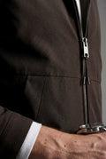 Brown Slim Fit Zip-front Stand Collar Casual Jacket - Photo 6