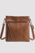 Structured Crossbody Bag in Brown — studio front