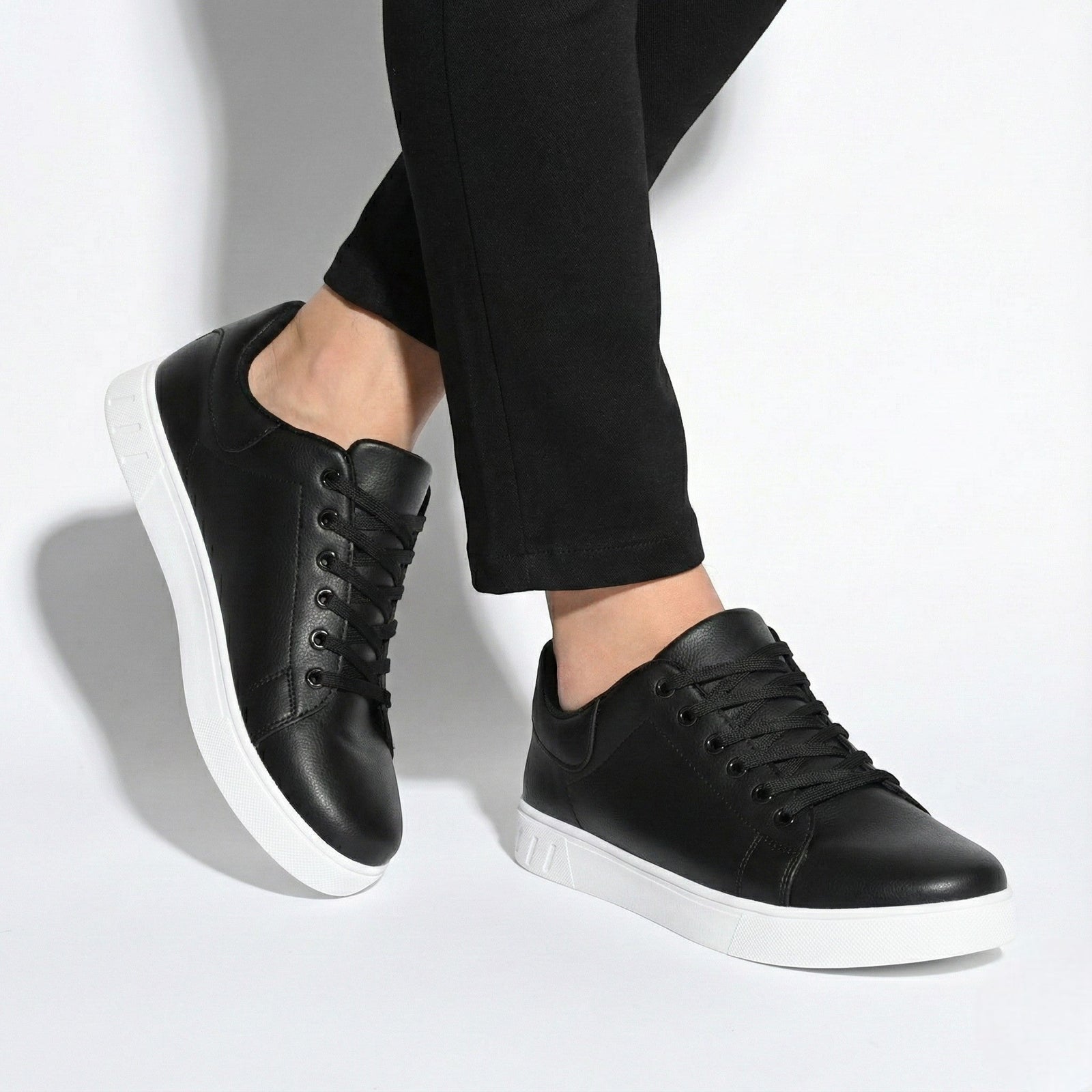 Structured Faux Low-top Casual Sneakers - Photo 7