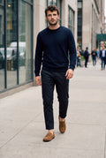 Suede Moccasin Loafers in Brown — lifestyle