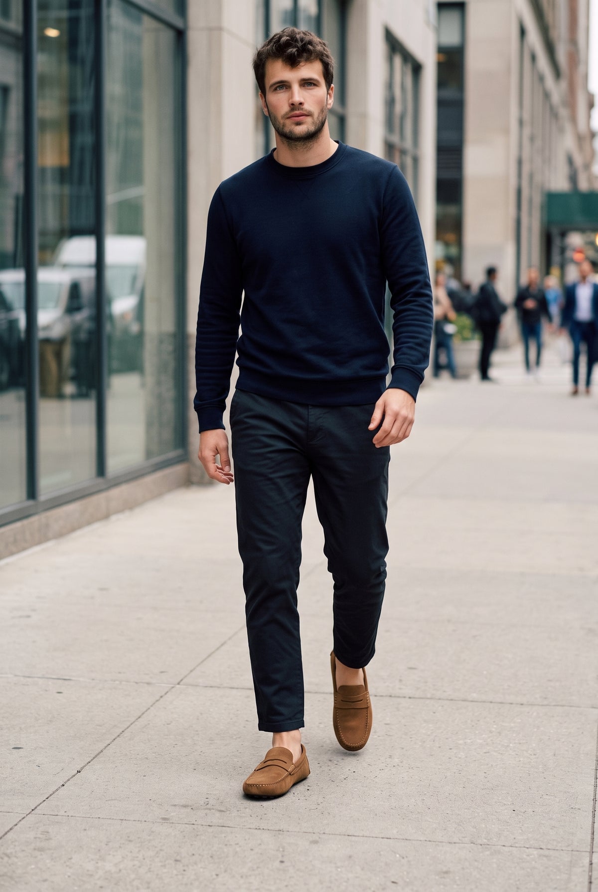 Suede Moccasin Loafers in Brown — lifestyle