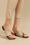 Brown Tan Brown Cross-band Flat Slide Sandals - Photo 4