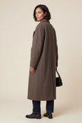 Brown Taupe Brown Oversized Double-breasted Long Coat - Oversized coats - Photo 2