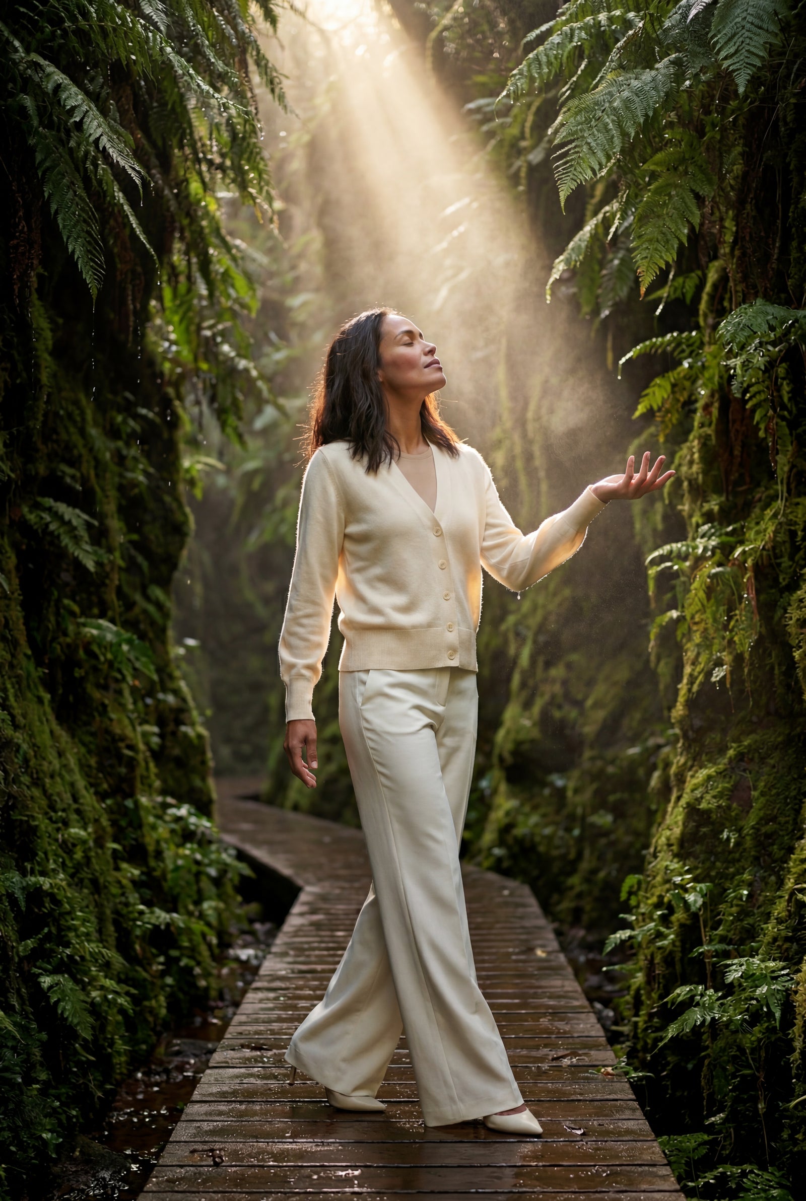 Cream V-neck Button-front Classic Cardigan Sweater - V-neck cardigan - Photo 7