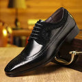 Wingtip Brogue Oxford Dress Shoes with Stacked Low Heel - Oxfords - Photo 5