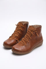 Women's Ankle Boots Lace-Up Waterproof in Brown — primary shot