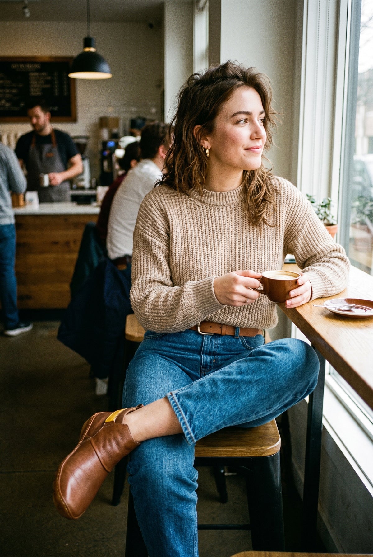 Women's Ankle Boots Vintage Style in Brown — lifestyle shot