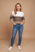 Women's Sweater Ombre Relaxed Fit in Brown — studio front