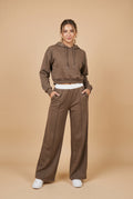 Women's Two-Piece Hoodie Relaxed Fit in Brown — primary studio