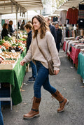 Women's Winter Boots Lace-Up High-Rise in Brown — lifestyle market