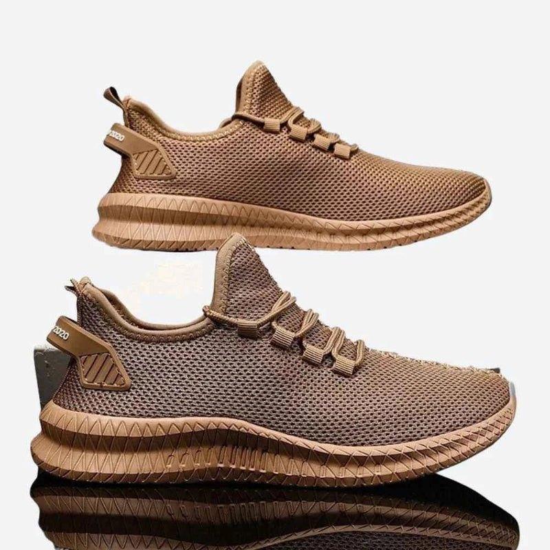 Brown Women's Breathable Chunky Sole Lightweight Lace-Up Sneakers - Casual shoes - Photo 3