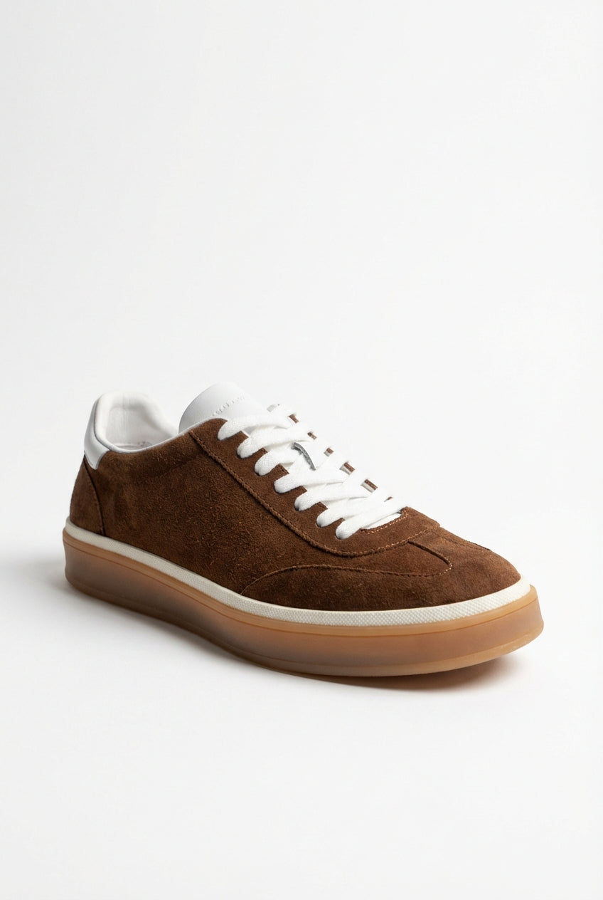 Brown Women's Brown Low Top Sneakers with Gum Sole - Photo 1