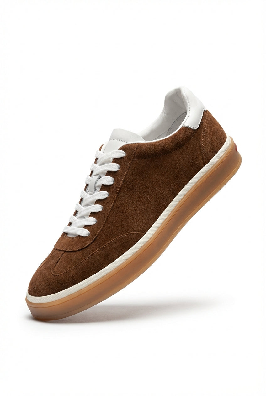 Brown Women's Brown Low Top Sneakers with Gum Sole - Photo 2