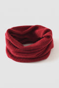 Cashmere Neck Gaiter in Burgundy — studio front