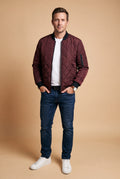 Men's Jacket Diamond Pattern in Burgundy — studio shot