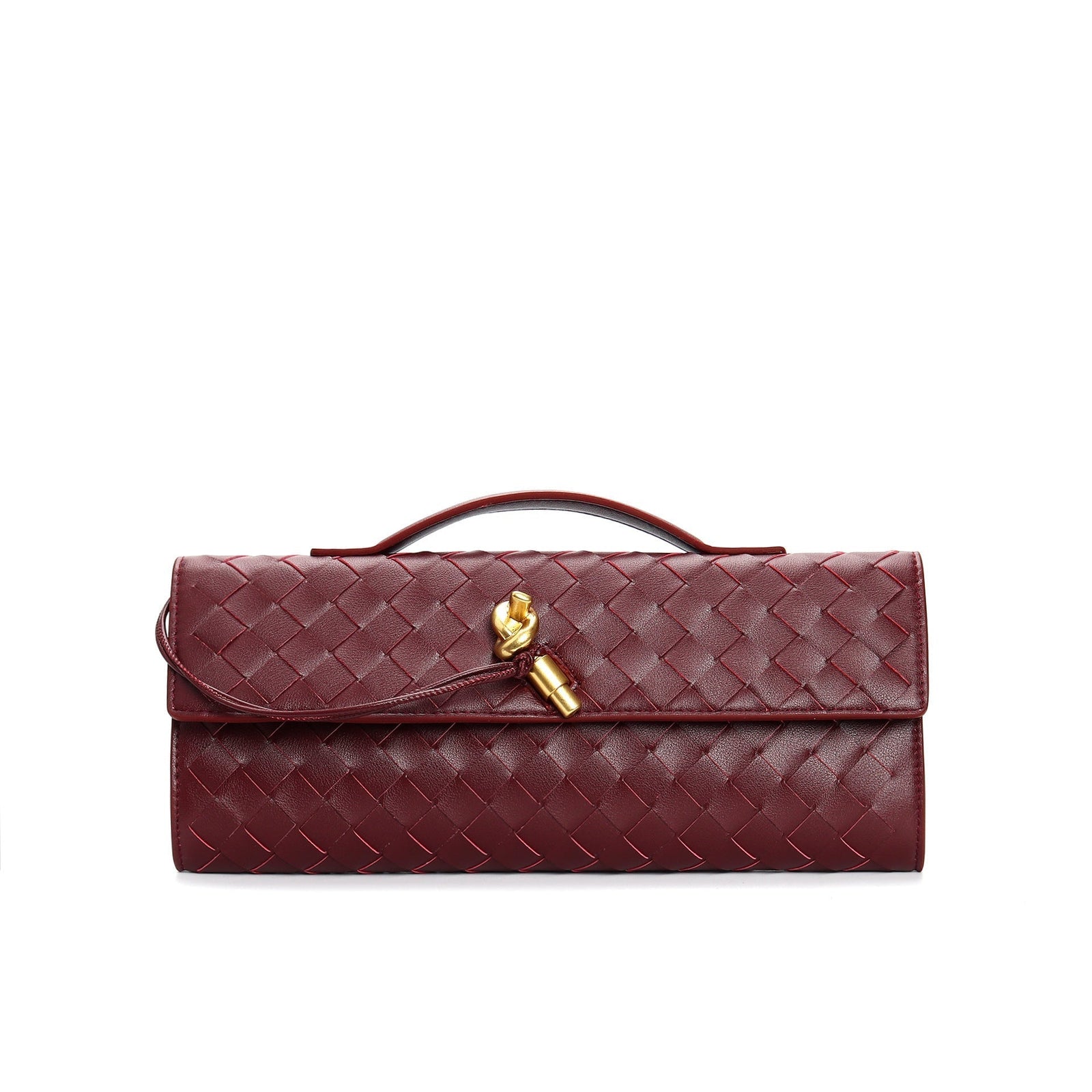 Burgundy Metallic Structured Clutch Shoulder Bag - Clutch shoulder bags - Photo 19