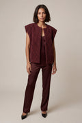 Burgundy Oversized Sleeveless Open-front Cardigan Vest - Oversized cardigan - Photo 13