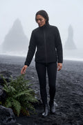 Black Plush Zip-up Jacket with Stand Collar - Fleece jacket - Photo 22