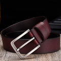 Rectangular Metal Buckle Classic Belt with Tapered Tip - Belts - Photo 5