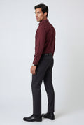 Burgundy Slim Fit Classic Collar Button-up Shirt - Casual Shirts - Photo 10