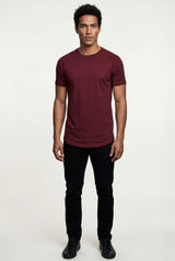Burgundy Slim Fit Crew Neck Short Sleeve Tee - Short sleeve t-shirts - Photo 1