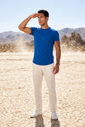 Blue Slim Fit Crew Neck Short Sleeve Tee - Short sleeve t-shirts - Photo 8