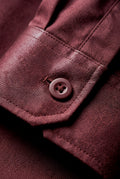 Burgundy Slim Fit Textured Dress Shirt with Spread Collar - Dress Shirts - Photo 3