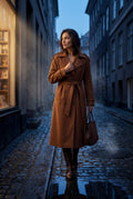 Caramel Women's Double-Breasted Belted -Blend Trench Coat - Trench coats - Photo 12