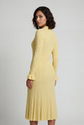 Butter Yellow Butter Yellow Ribbed Button-front Collared Midi Dress - Photo 2
