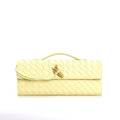 Butter Yellow Metallic Structured Clutch Shoulder Bag - Clutch shoulder bags - Photo 10