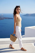 Beige Structured Strapless Boned Corset Top - Strapless tops - Photo 11