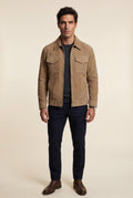 Camel Boxy Trucker Jacket with Classic Collar - Casual jackets - Photo 1