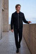Black Boxy Trucker Jacket with Classic Collar - Casual jackets - Photo 4