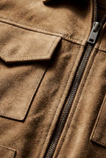 Camel Boxy Trucker Jacket with Classic Collar - Casual jackets - Photo 6