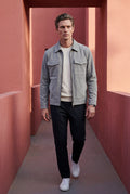 Grey Boxy Trucker Jacket with Classic Collar - Casual jackets - Photo 8