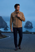Camel Boxy Trucker Jacket with Classic Collar - Casual jackets - Photo 9