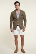 Camel Lightweight Unstructured Slim Fit Casual Blazer - Photo 1