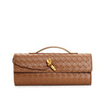 Caramel Metallic Structured Clutch Shoulder Bag - Clutch shoulder bags - Photo 16