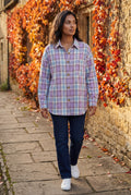 Purple Relaxed Fit Checked Long Sleeve Shirt with Classic Collar - Checked shirts - Photo 24