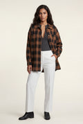 Caramel Relaxed Fit Checked Long Sleeve Shirt with Classic Collar - Checked shirts - Photo 31