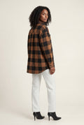 Caramel Relaxed Fit Checked Long Sleeve Shirt with Classic Collar - Checked shirts - Photo 3