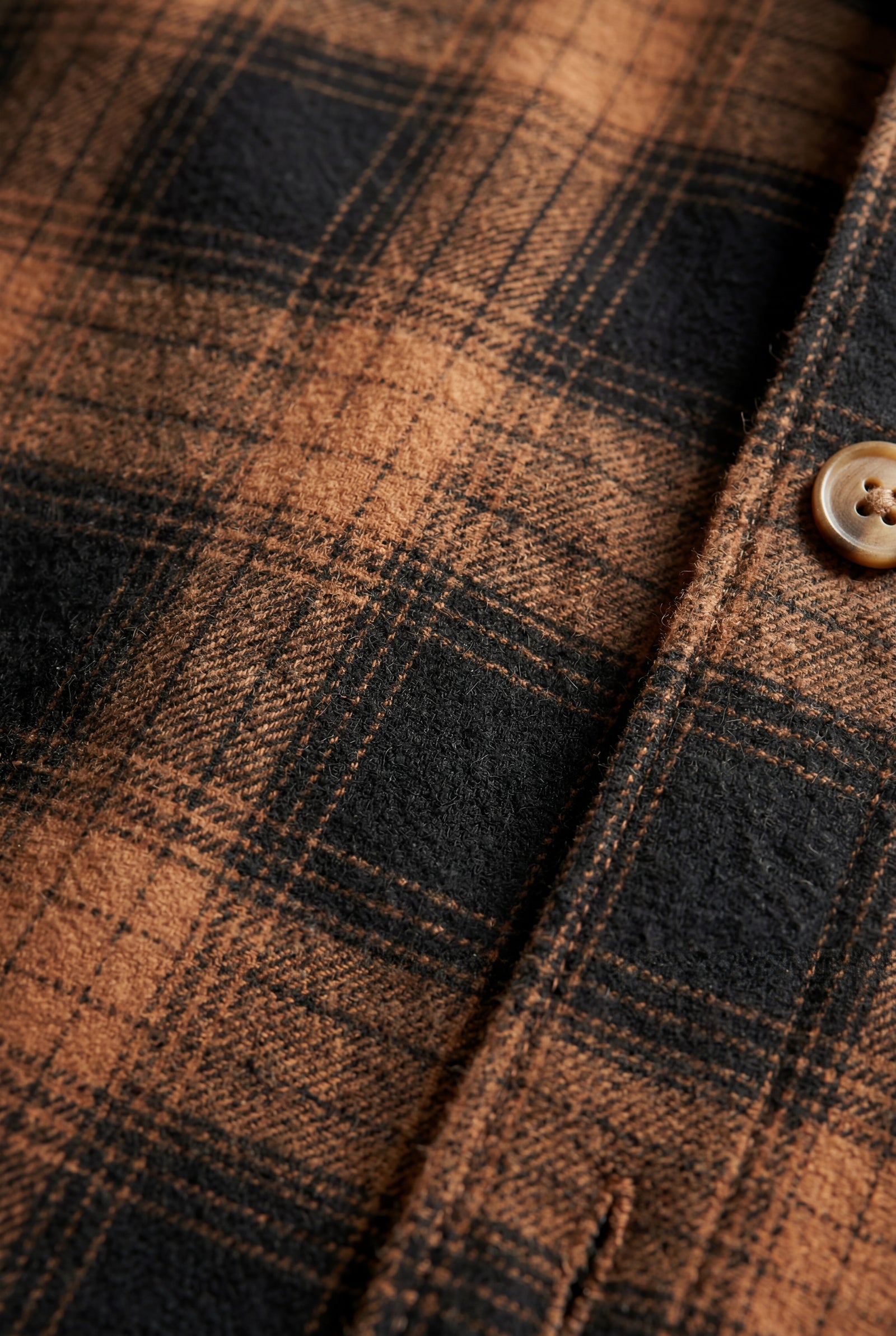 Caramel Relaxed Fit Checked Long Sleeve Shirt with Classic Collar - Checked shirts - Photo 33