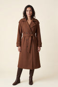 Caramel Women's Double-Breasted Belted -Blend Trench Coat - Trench coats - Photo 9