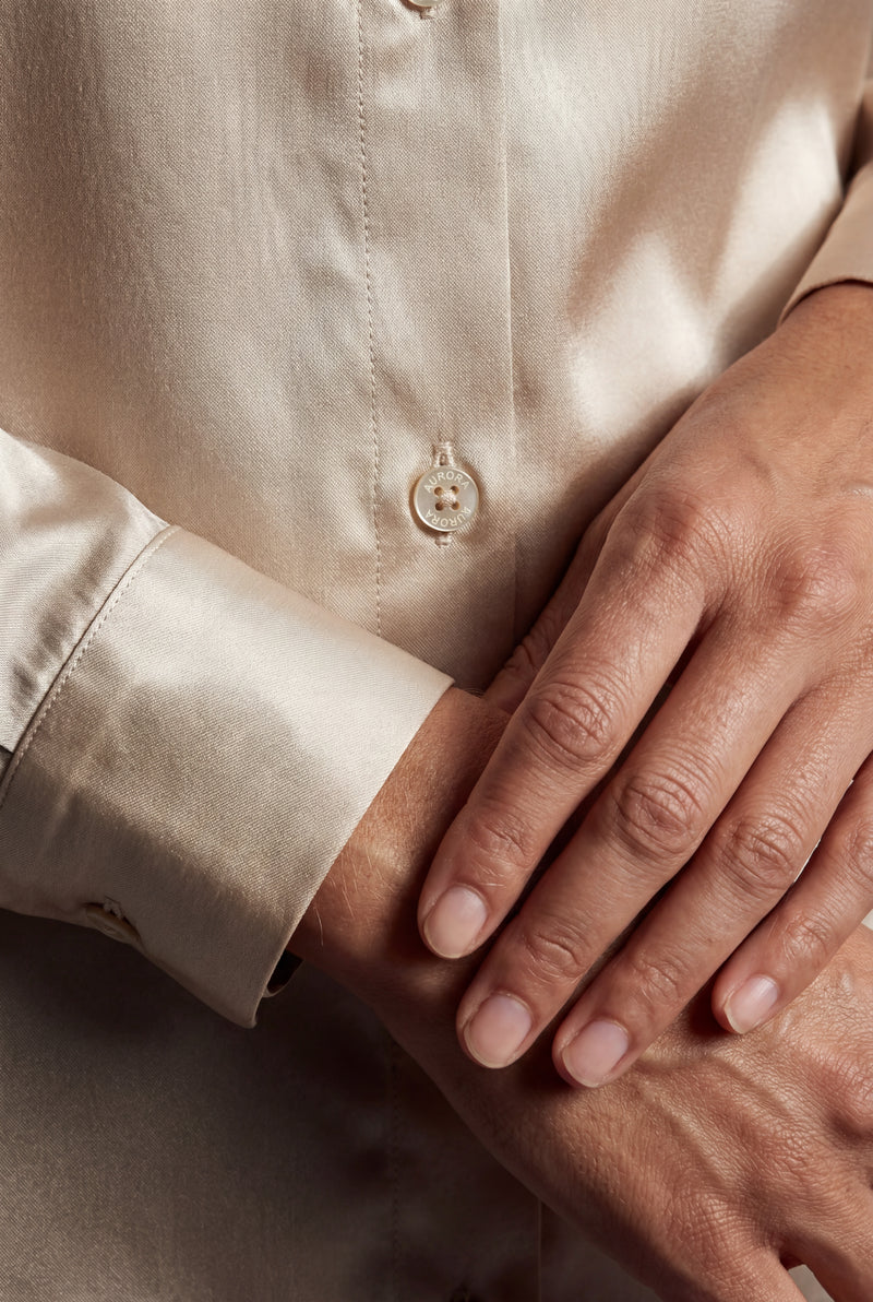 Champagne Champagne Classic Collar Button-down Blouse - Blouses - Photo 3