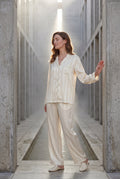 White Striped Button-up Pyjama Set with Relaxed Pants - Photo 19