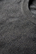 Charcoal Gray Men's Slim Fit Knitted Short Sleeve T-Shirt - Slim fit t-shirts - Photo 5